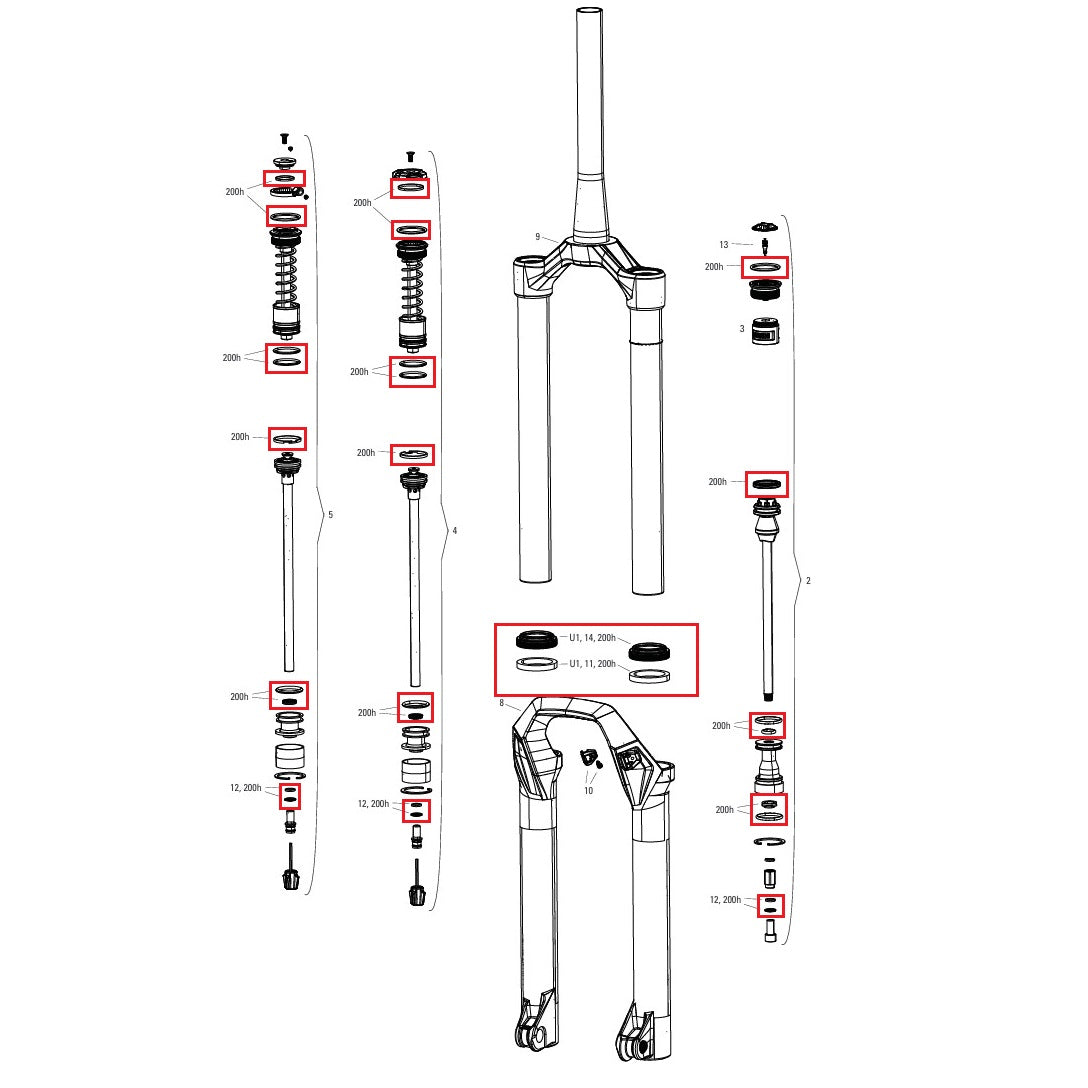 Service Kit 200 Stunden / 1 Jahr ROCKSHOX PSYLO Gold (2025+) Generationen A