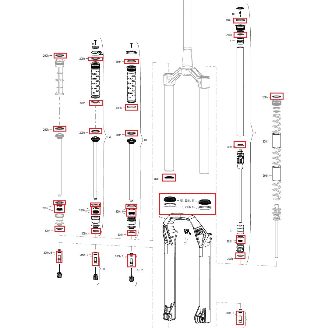 Service Kit 200 Stunden / 1 Jahr ROCKSHOX PSYLO Silver (2025+) Generationen A