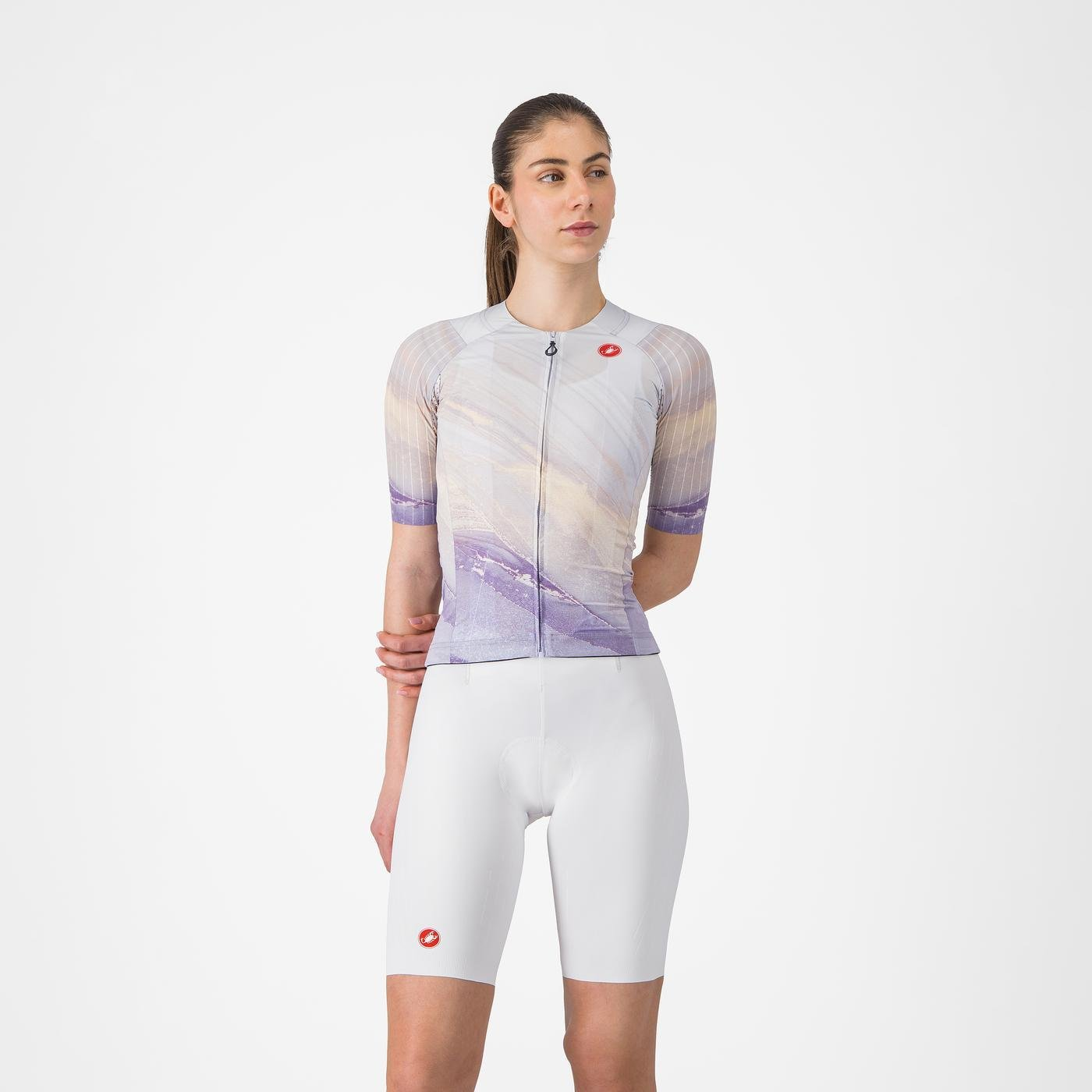 CASTELLI FREE AERO RACE S Damen Kurz Trägerhose Weiß