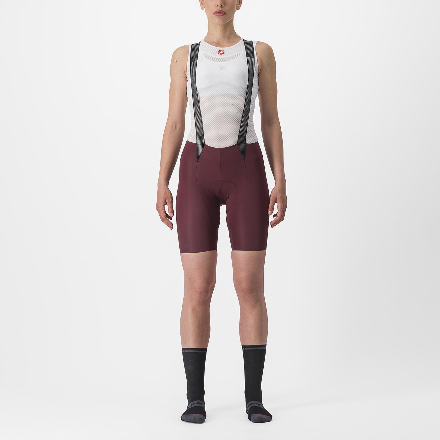 CASTELLI FREE AERO RC W Women Kurze Trägerhose Bordeaux