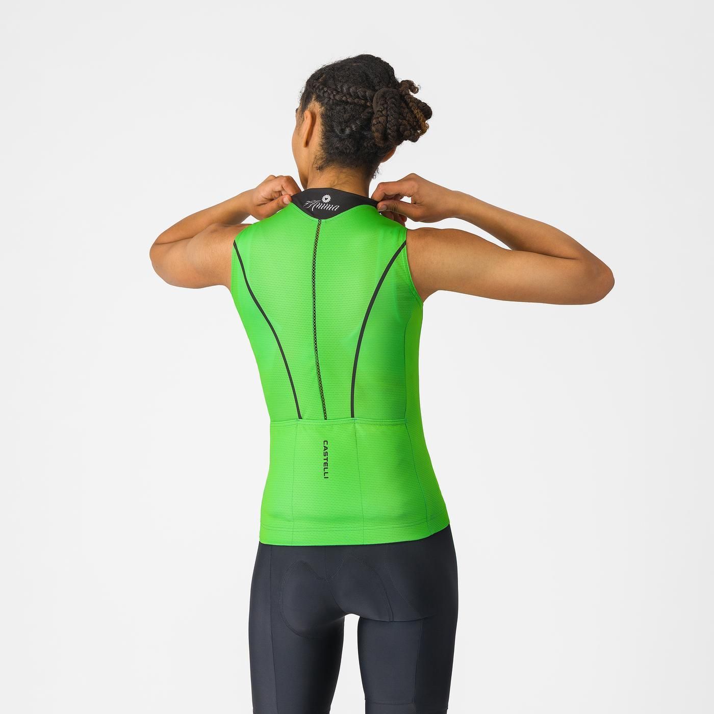 Trikot CASTELLI ANIMA FLOW Damen Ärmellos Grün