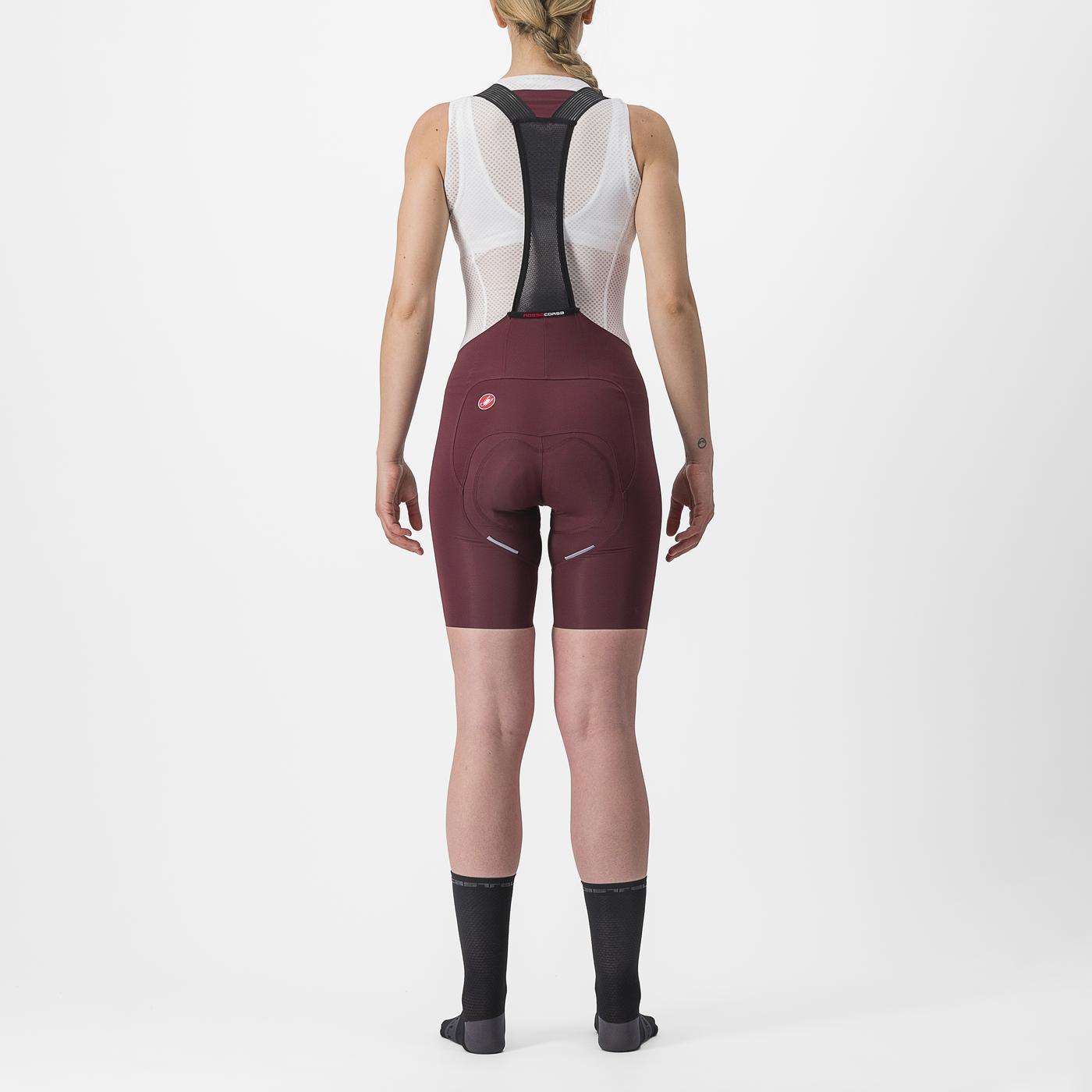 CASTELLI FREE AERO RC W Women Kurze Trägerhose Bordeaux