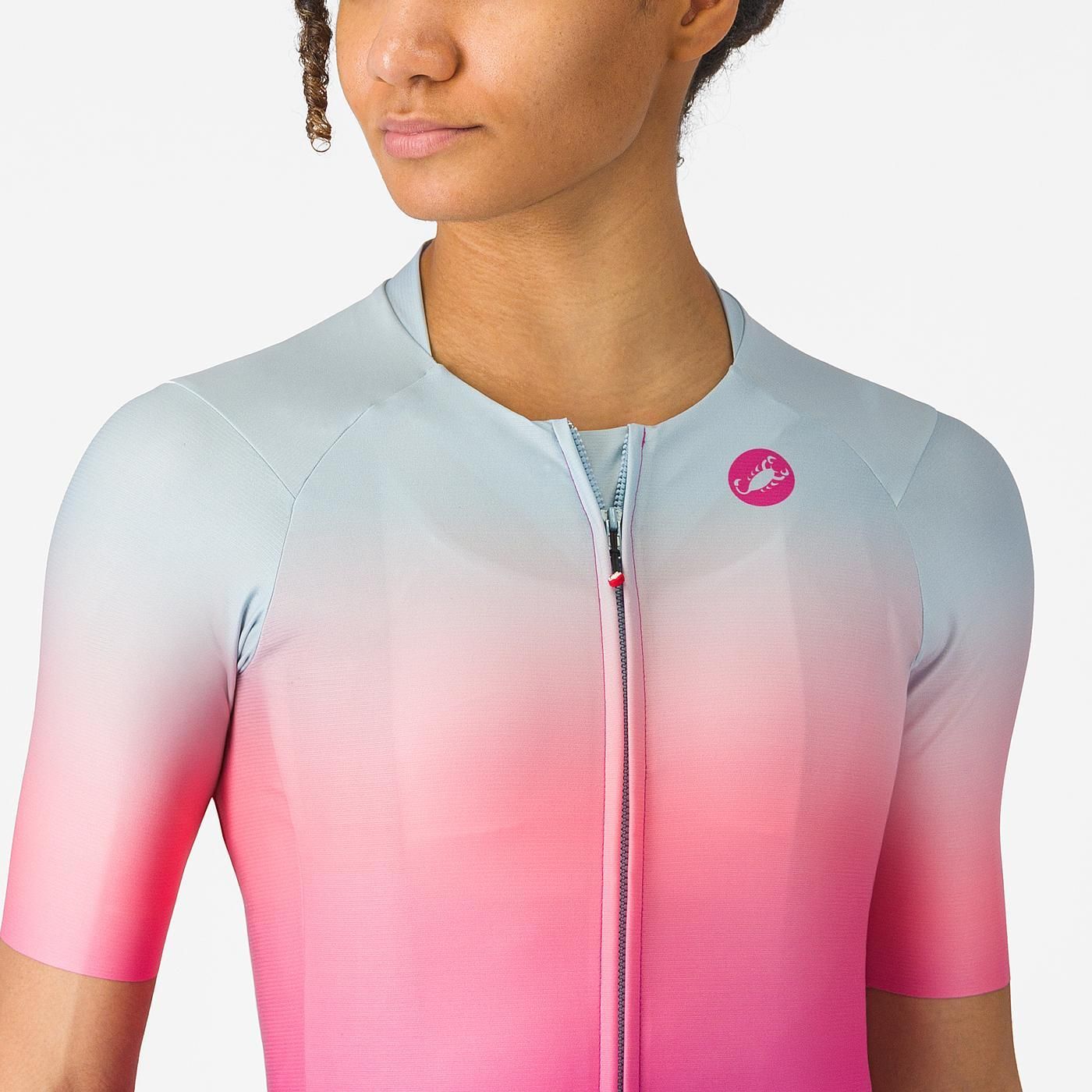 CASTELLI UPF Damen Trikot Kurzarm Rosa