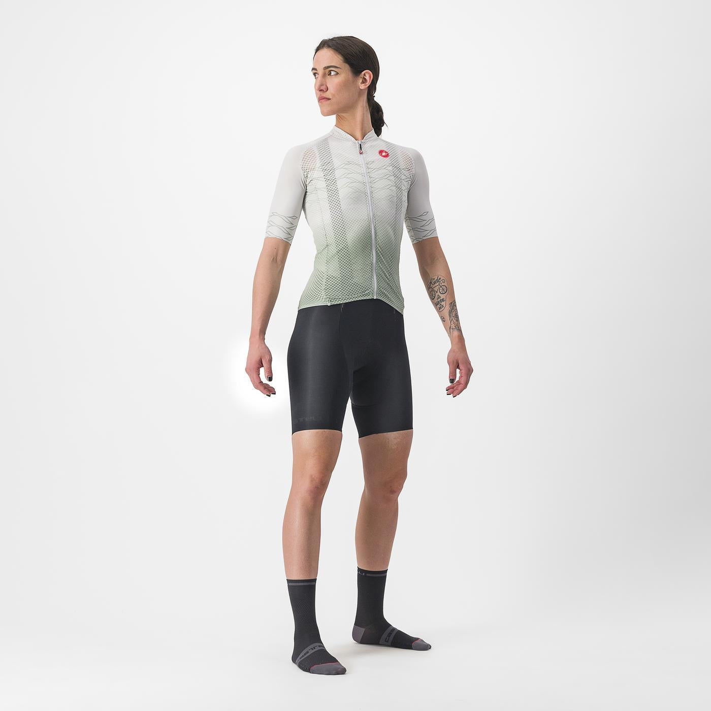 Trikot CASTELLI CLIMBER'S 2.0 Kurzarm Women Grau/Grün