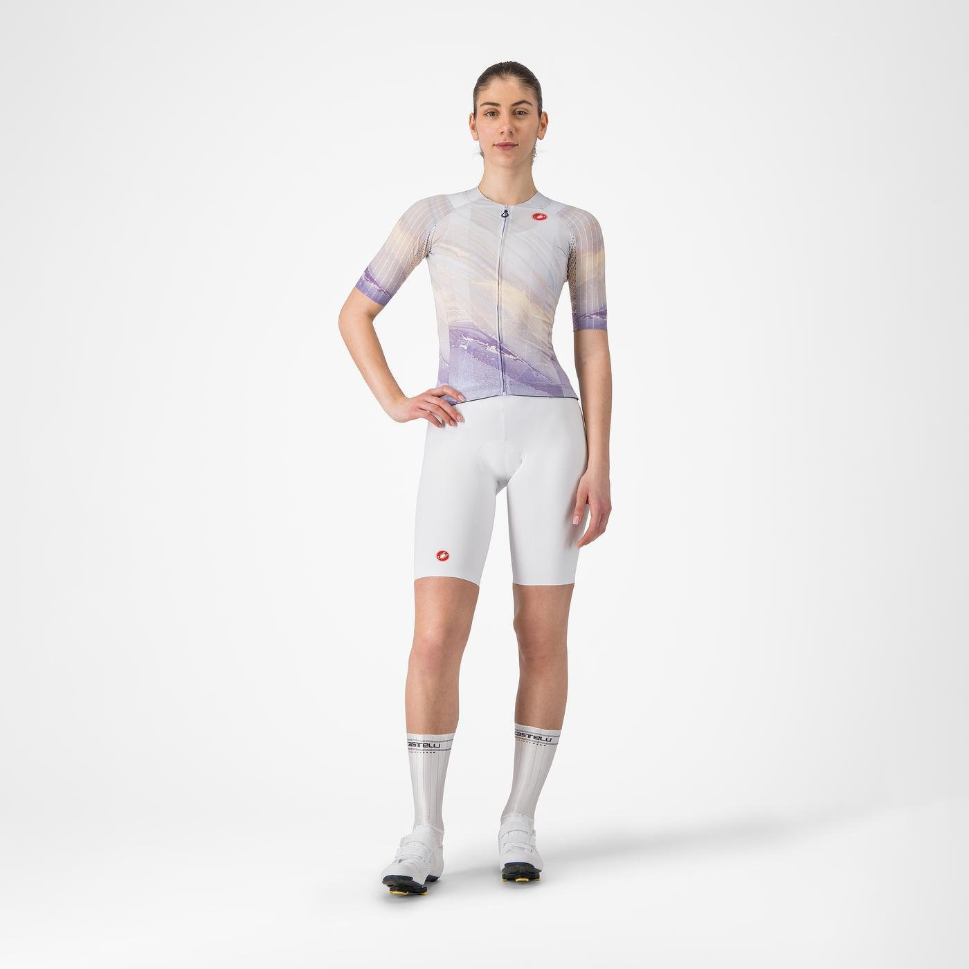 CASTELLI FREE AERO RACE S Damen Kurz Trägerhose Weiß
