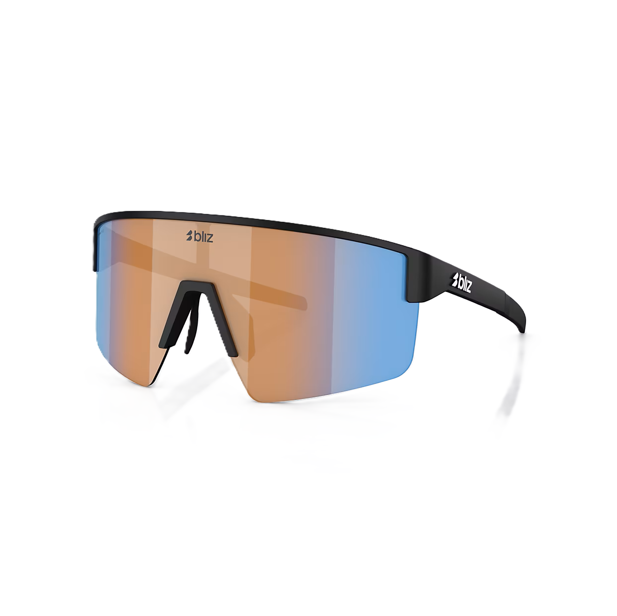 Brille BLIZ P004 SMALL Schwarz Matt Nano Optics Glas Nordic Ligh Coral - Orange w Blau Multi