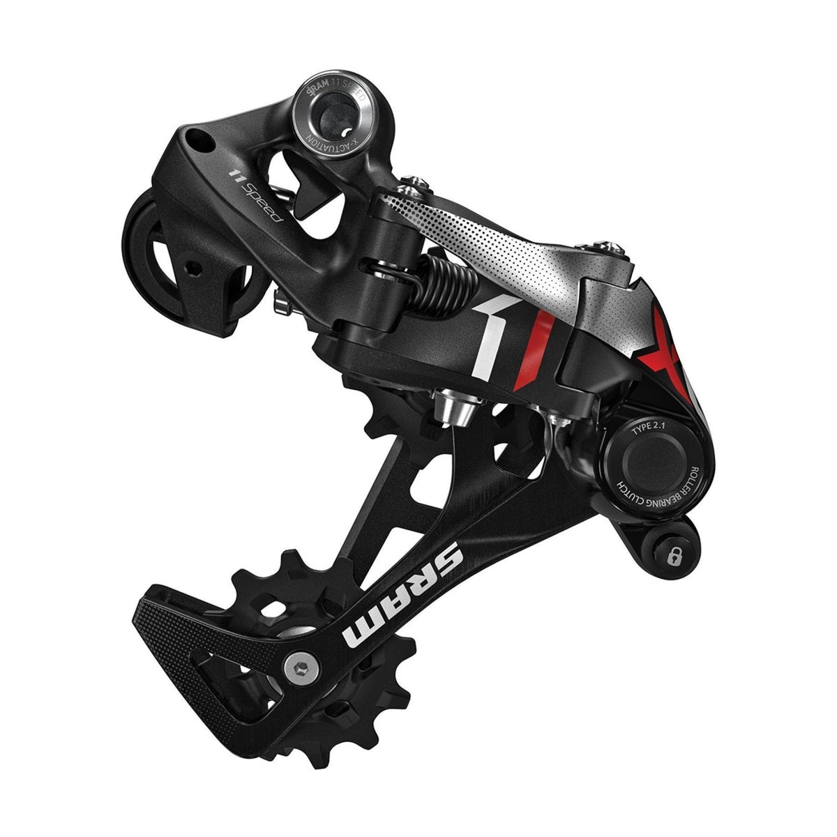 SRAM X01 11-fach-Schaltwerk Type 2.1 Schwarz/Rot