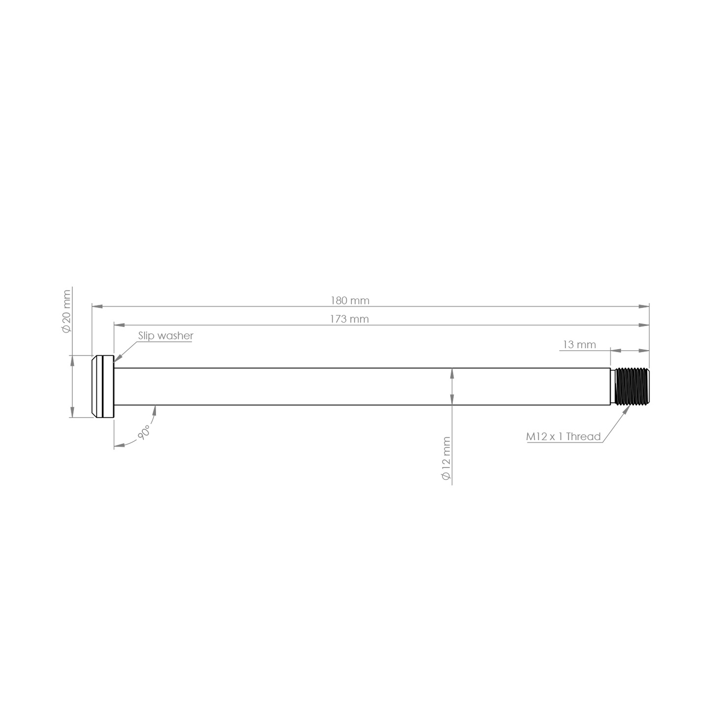 BURGTEC 173mm Hinterradachse für Rocky Mountain Rahmen Schwarz
