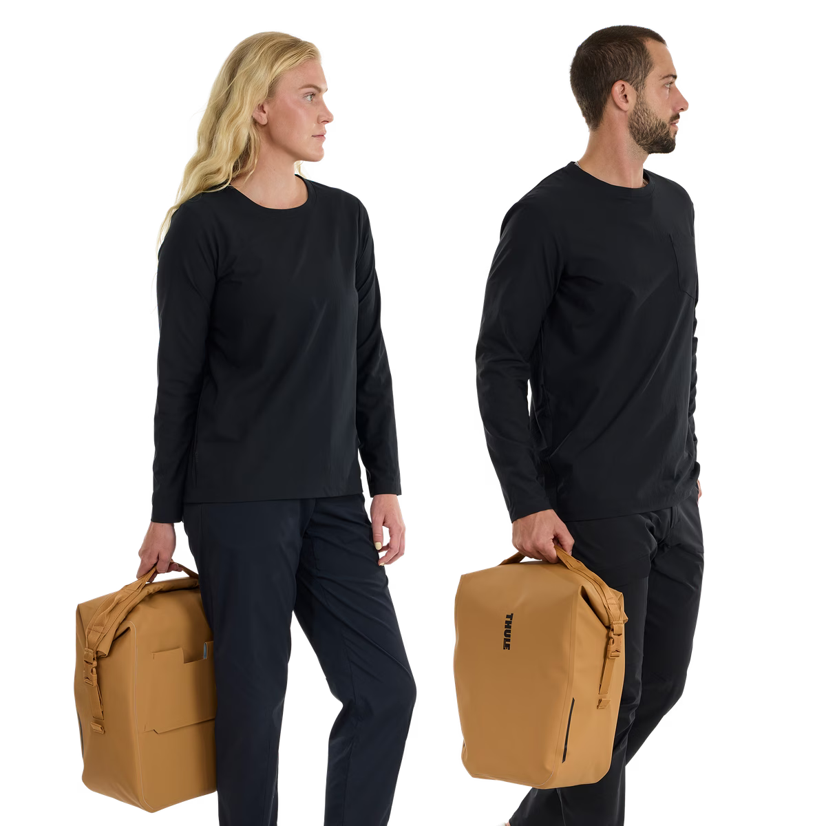 Paar THULE SHIELD Gepäckträgertaschen mit Inlock 22 L Orange