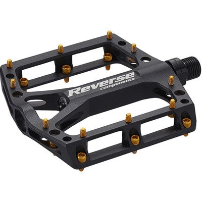 REVERSE COMPONENTS BLACK ONE Flache Pedale Schwarz/Gold