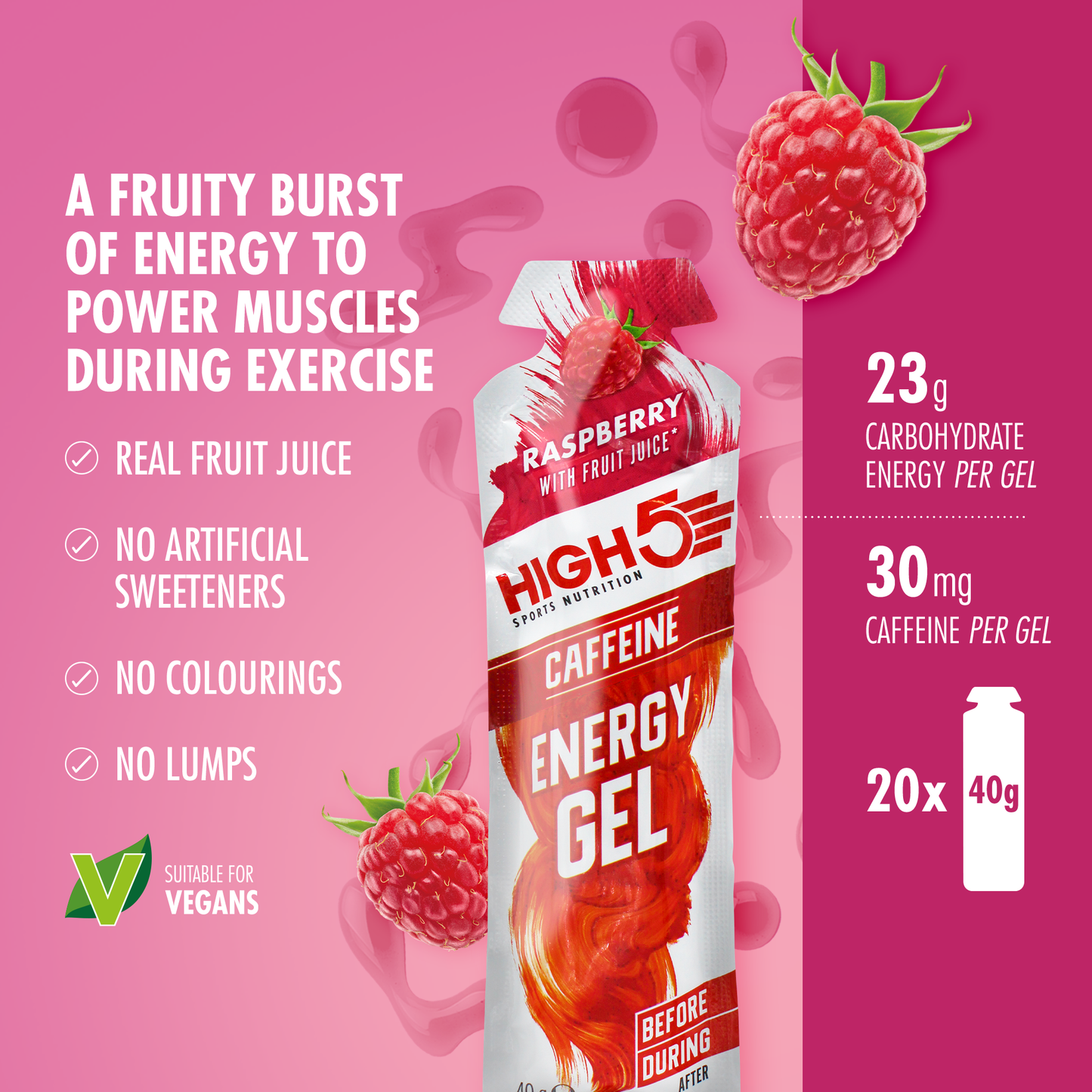 HIGH5 ENERGY GEL Caffeine (40g) Himbeere