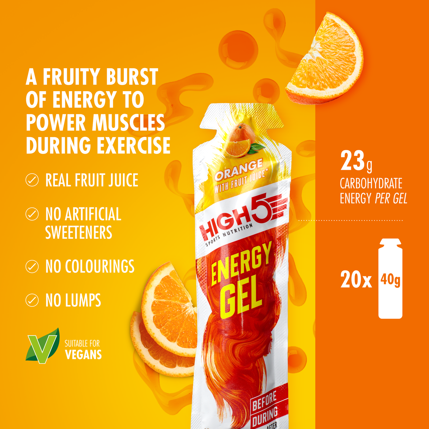 Energie-Gel HIGH5 ENERGY GEL (40g) Orange