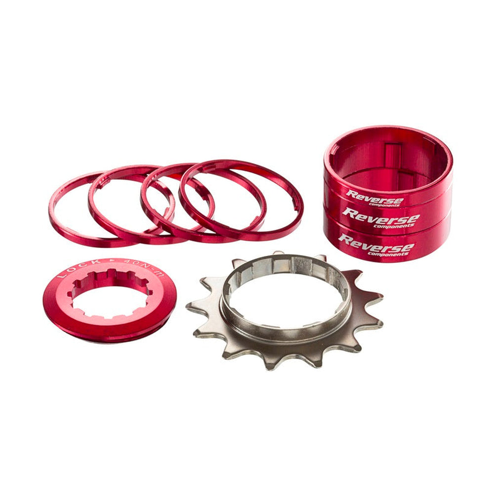 Single-Speed-Kit mit 13-Zahn-Ritzel REVERSE COMPONENTS Rot