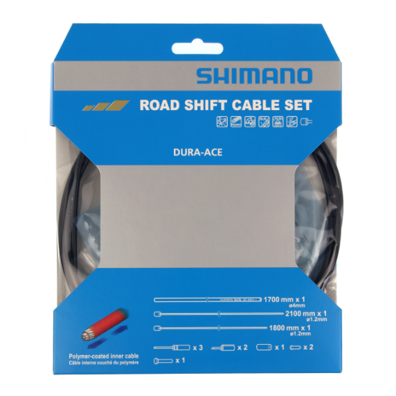 Shimano Rennrad Schaltkabel Set – Polymerbeschichtete Züge & Hüllen, Gelb, NEU Shimano Rennrad Schaltkabel Set – Polymerbeschichtete Züge & Hüllen, Gelb, NEU