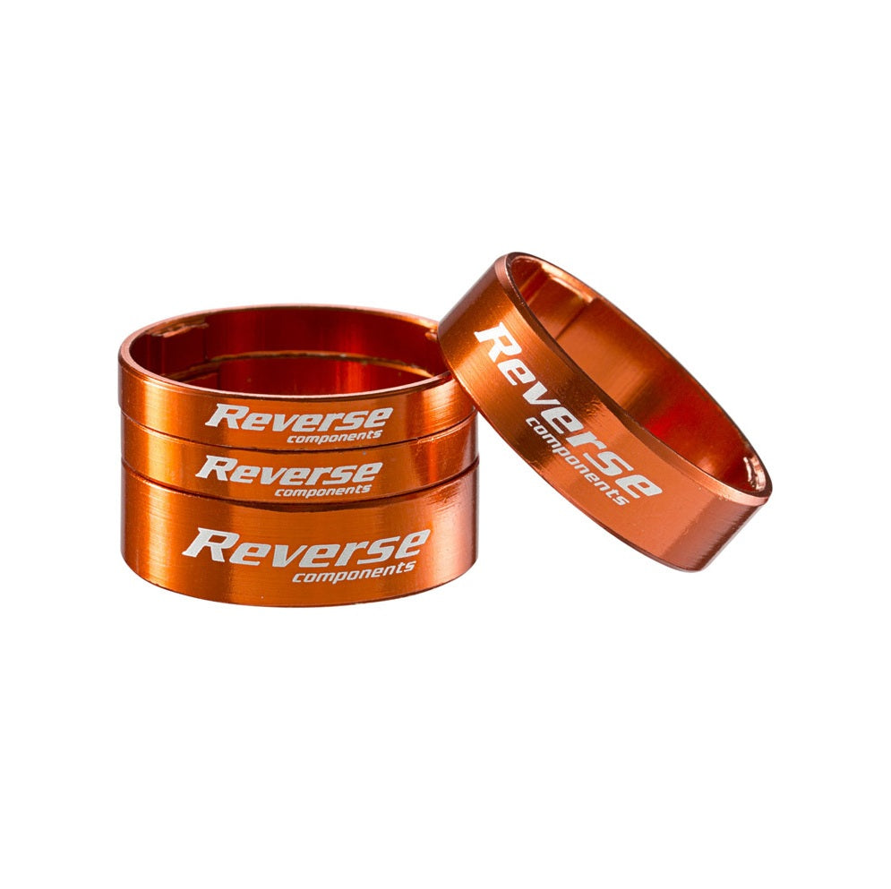 REVERSE COMPONENTS Lenkkopf-Distanzstück-Set aus ultraleichtem Aluminium, 1"1/8, orange