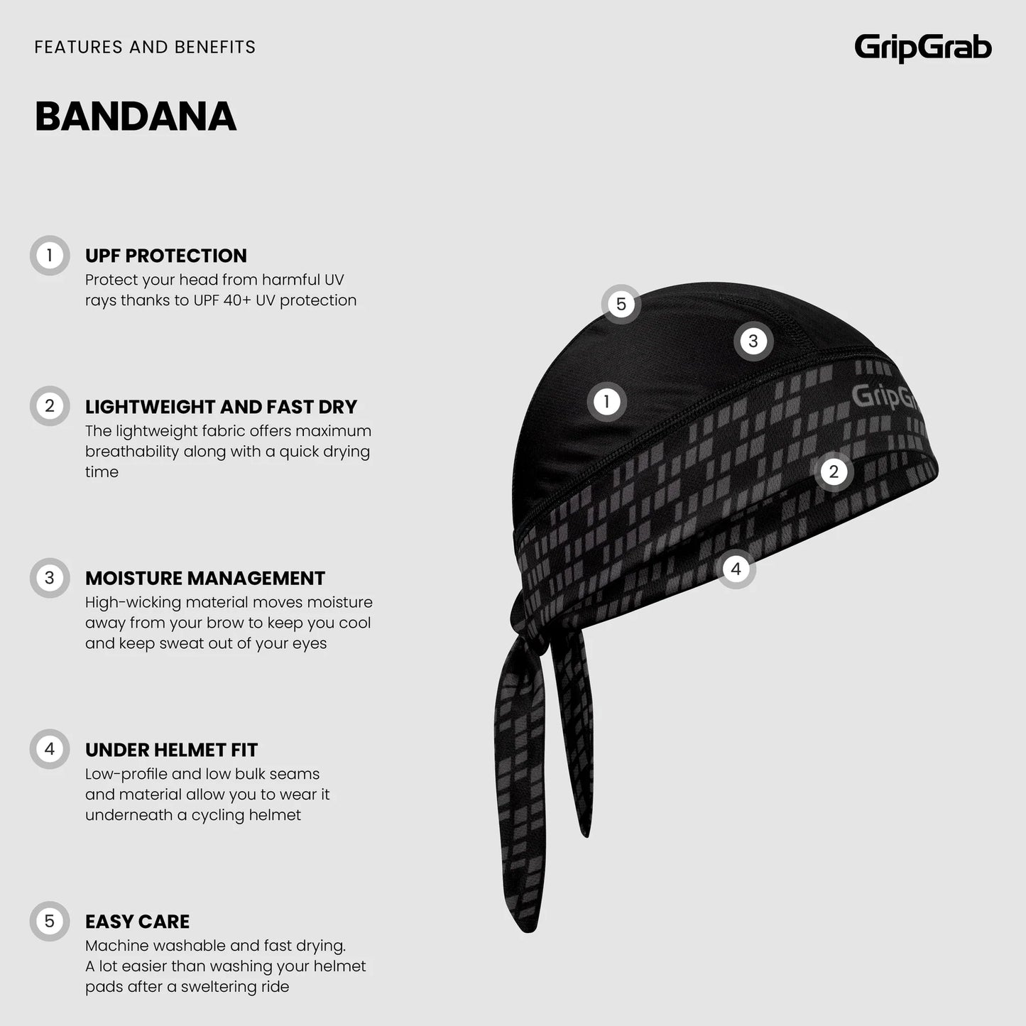 GRIPGRAB Bandana, schwarz