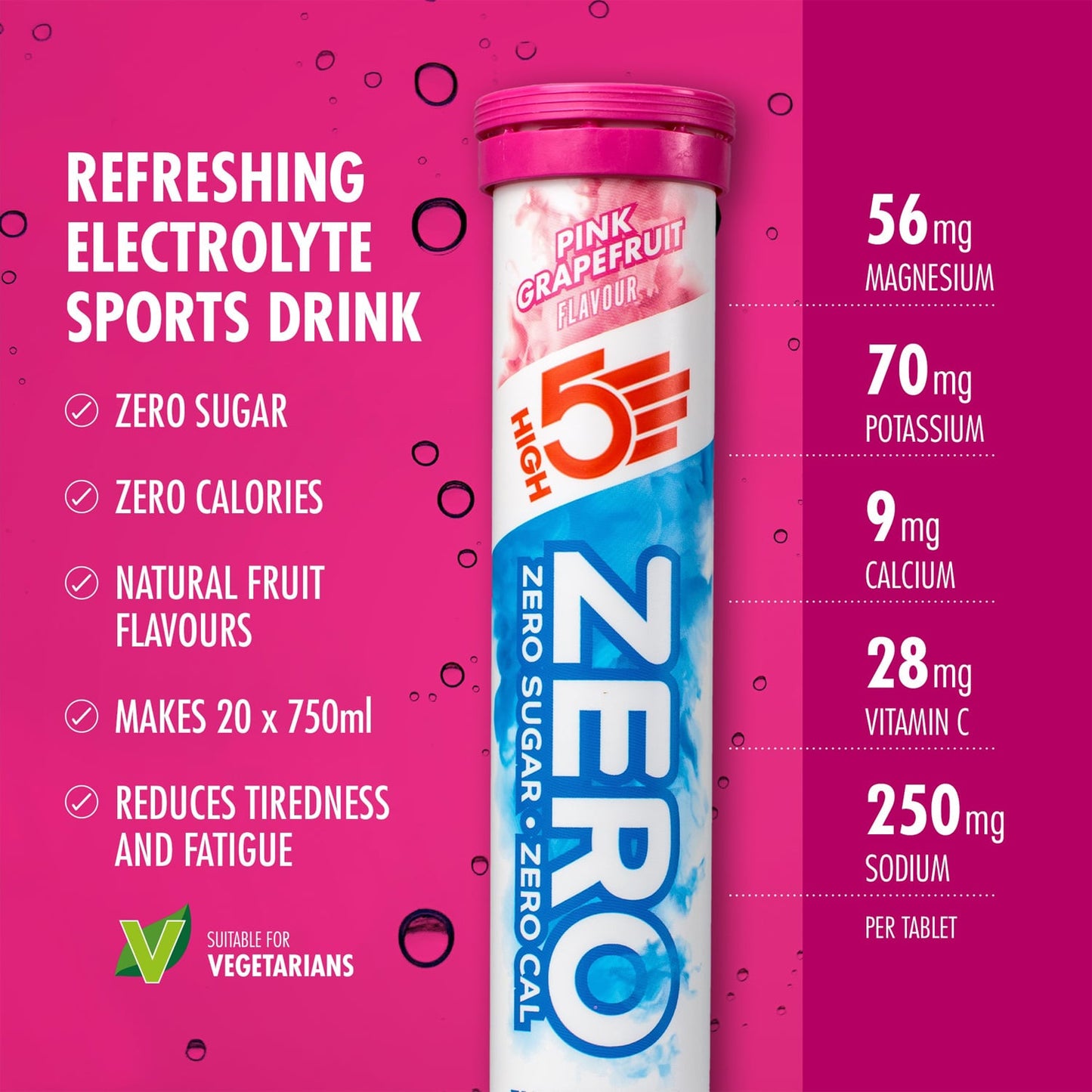 HIGH5 ZERO Elektrolyt-Hydratation (20 Tabletten) Grapefruit