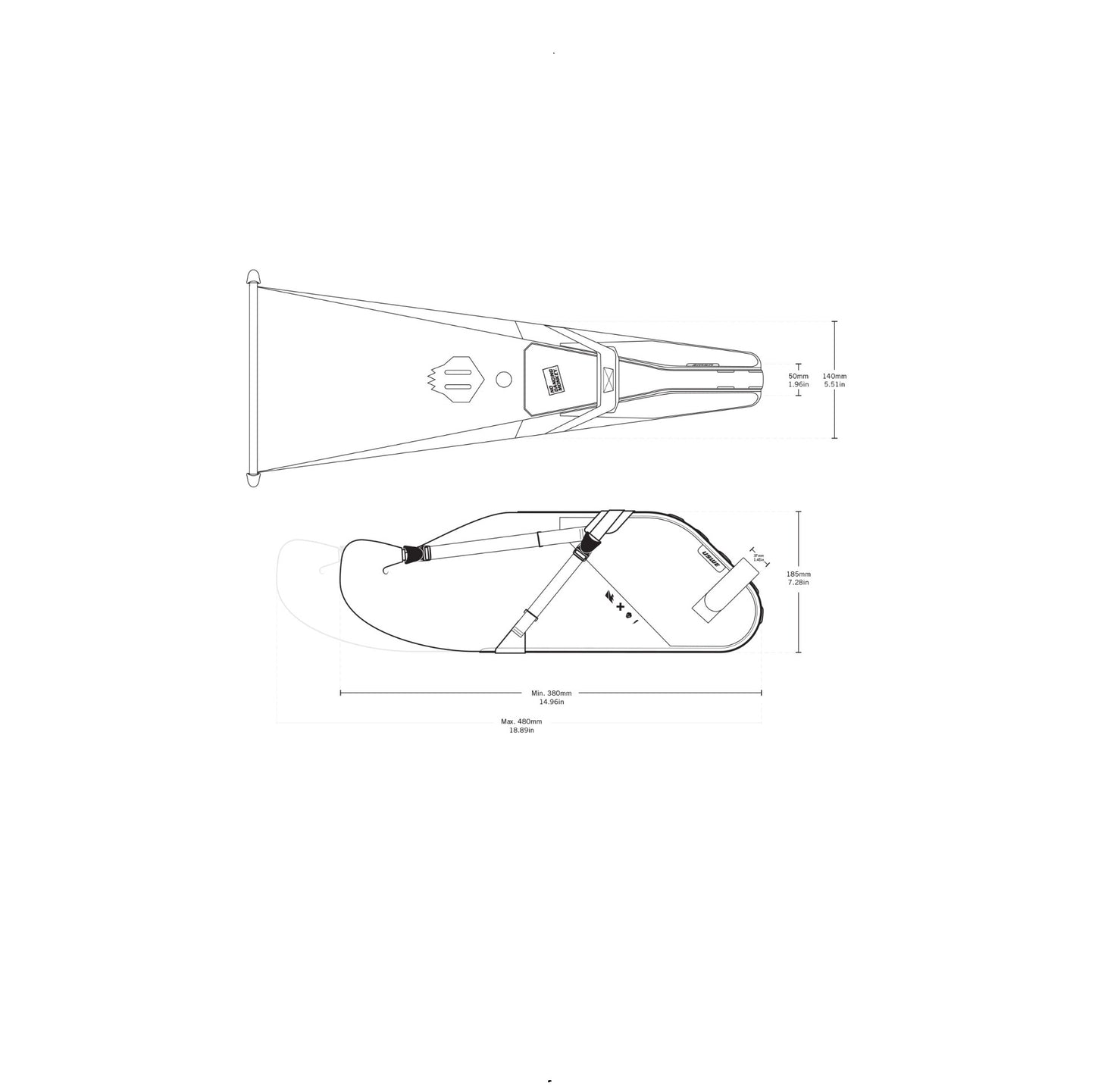USWE ROLLTOP SADDLE BAG 9 L Satteltasche Schwarz