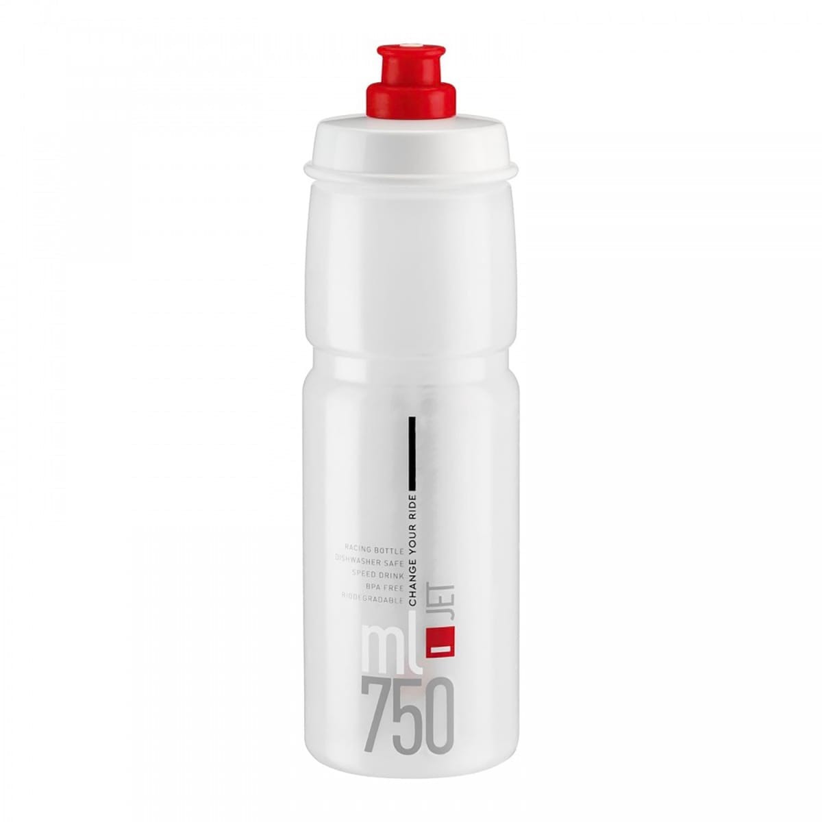 Trinkflasche ELITE JET Transparent Rotes Logo