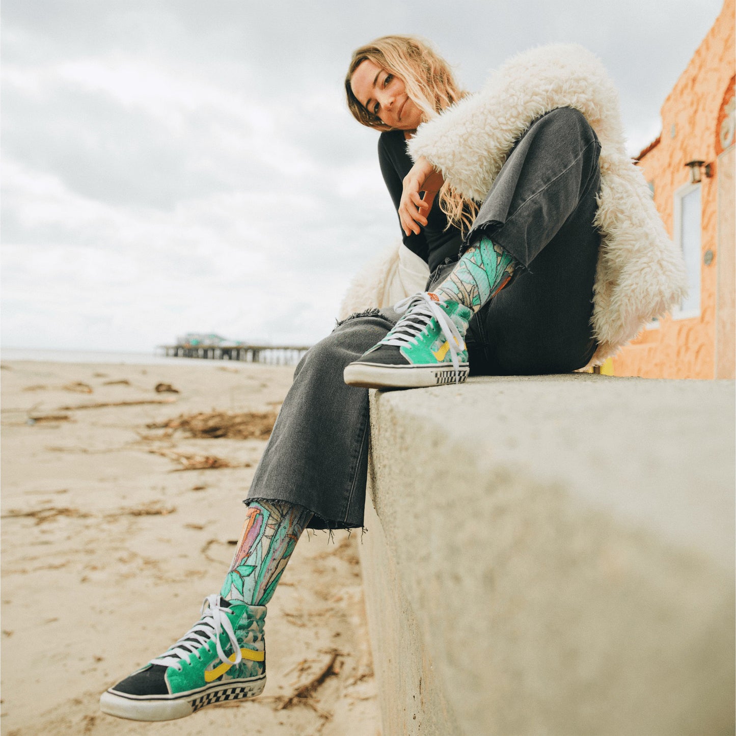MERGE4 OTIS RAINBOW FLOWER Socken