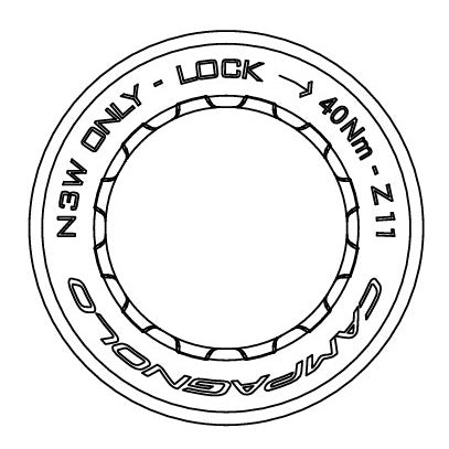 Kassettenmutter 11/12V CAMPAGNOLO Abgang 11 Zähne Z11 für Campagnolo N3W Körper