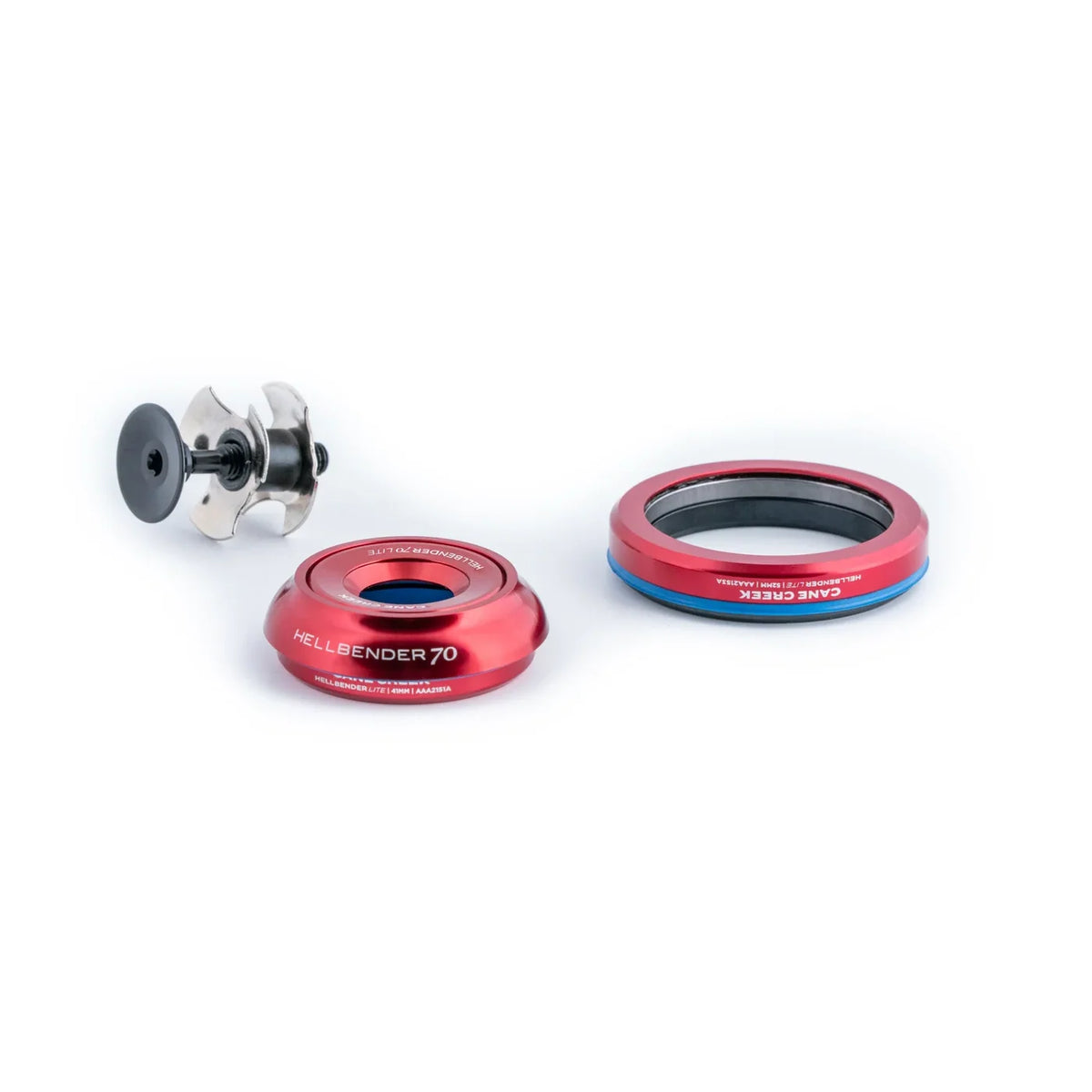 Integrierter konischer Steuersatz CANE CREEK Hellbender 70 Lite 1"1/8-1.5" IS41/IS52 Rot