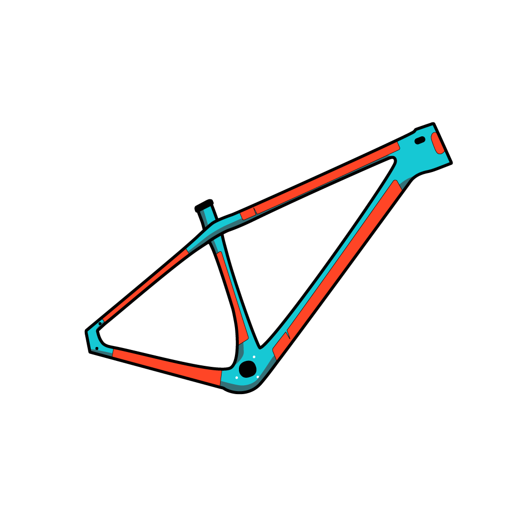 RIDE WRAP COVERED Fnition Mat Klebeschutz für halbsteife Mountainbike-Rahmen