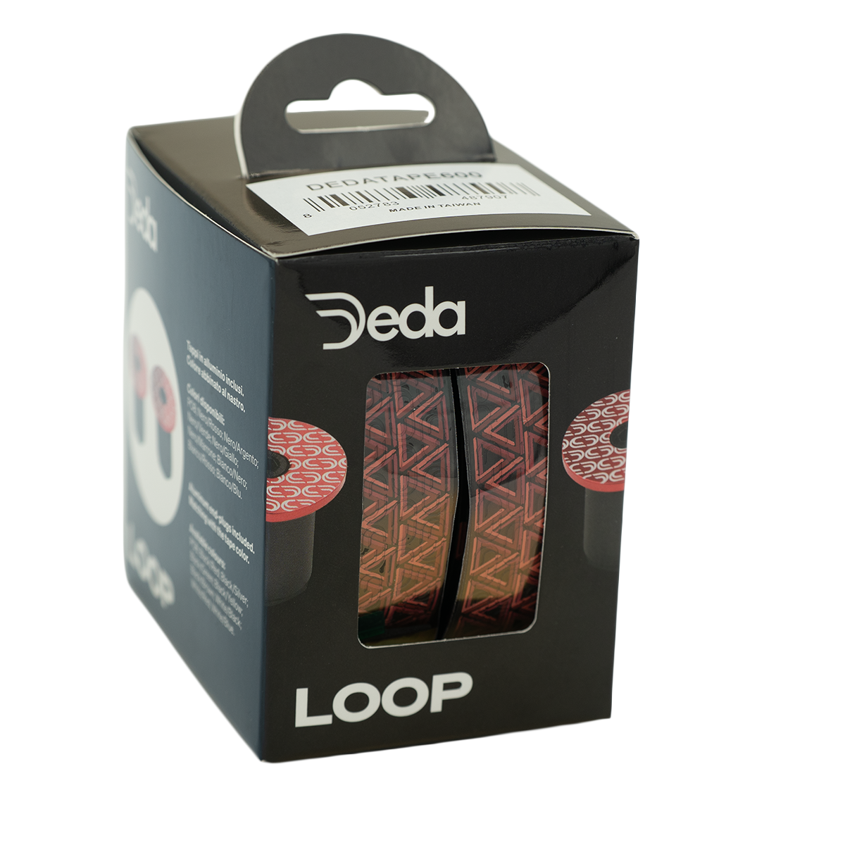 Kleiderbügelband DEDA LOOP + END-PLUG Schwarz/Rot