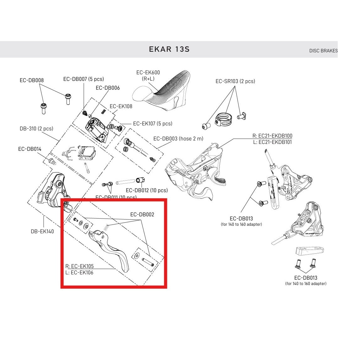 RECHTER BREMSHEBEL CAMPAGNOLO EKAR 13V DISC