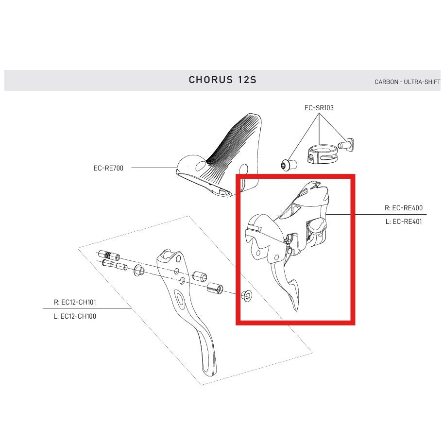 INDEXIERUNGSBLOCK LINKS CAMPAGNOLO RECORD/CHORUS ULTRA-SHIFT 12V 2019