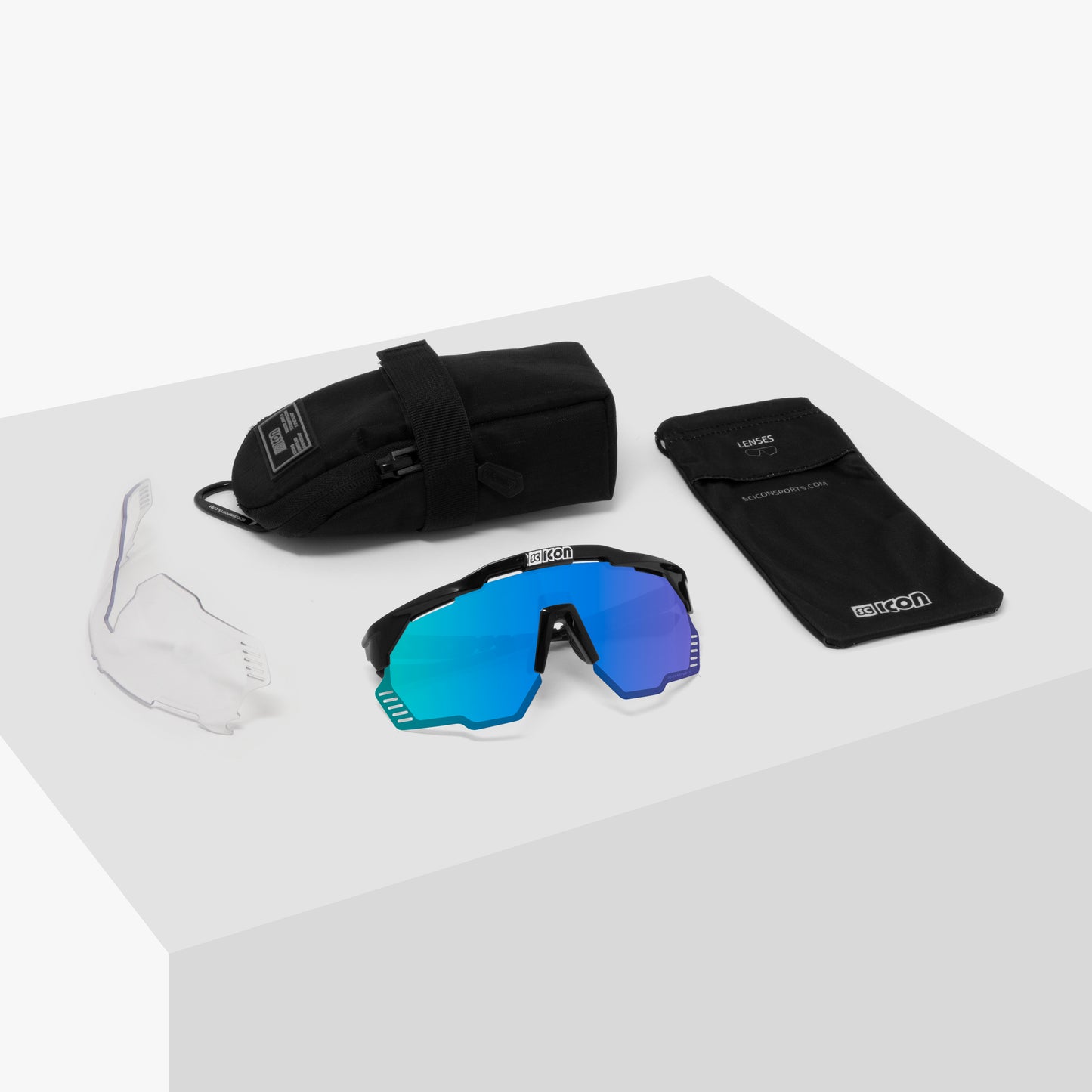 SCICON AEROSHADE KUNKEN Brille Schwarz Multimirror Blau