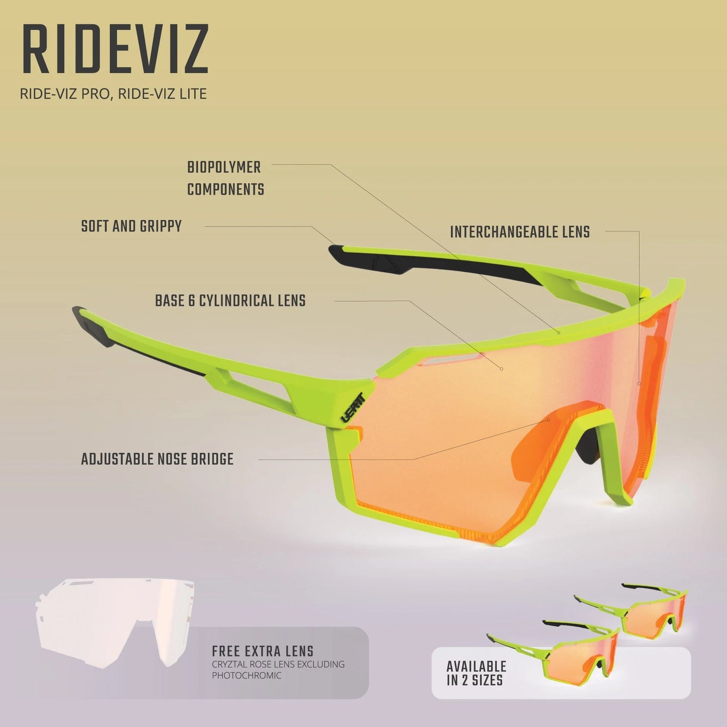 LEATT LEATT RIDEVIZ PRO Brille Schwarz IRIZ Silber 17 VLT