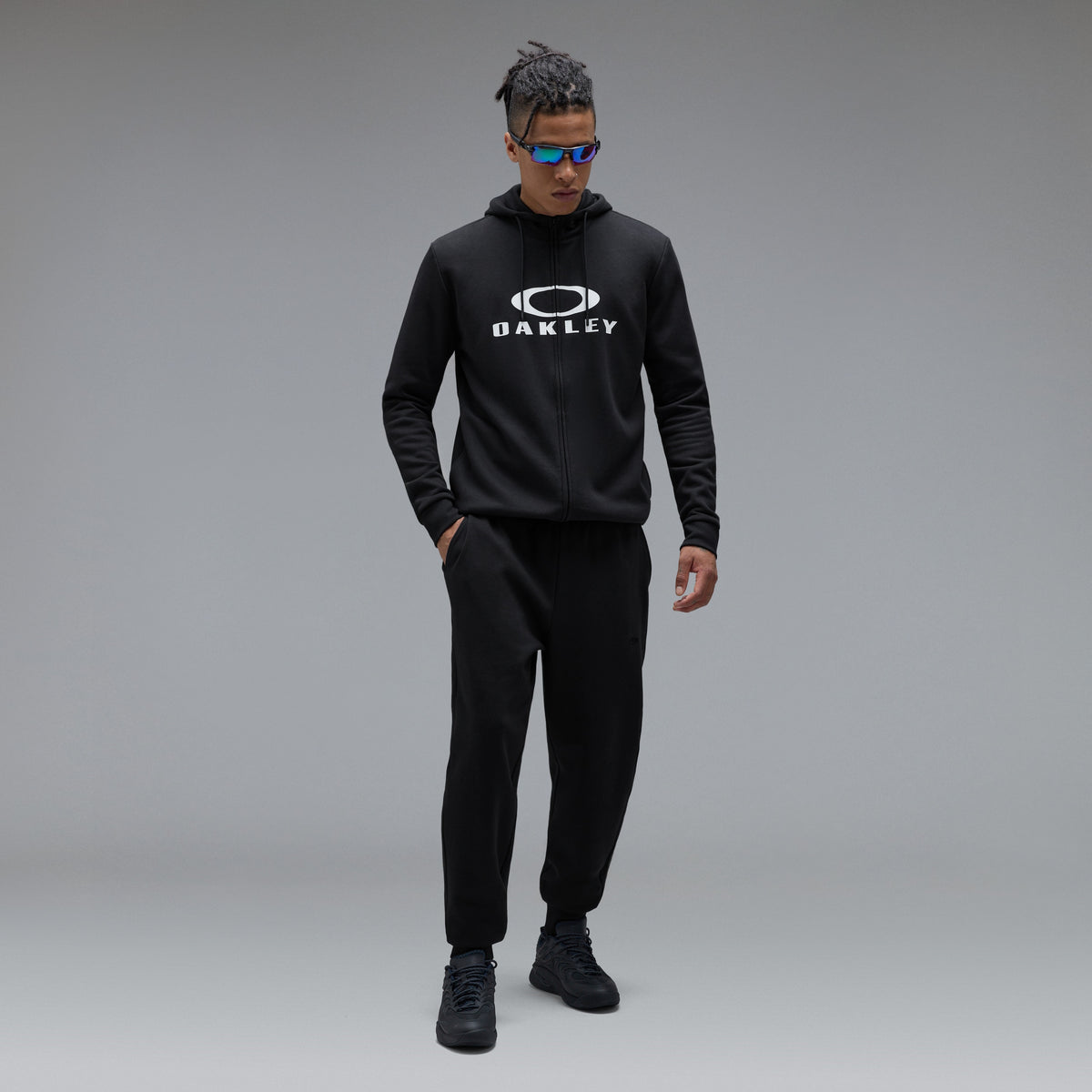 Kapuzenpullover OAKLEY BARK FZ HOODIE 2.0 Schwarz/Weiß