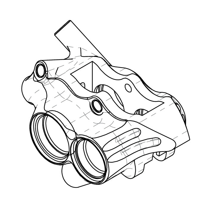 HOPE RX4+ SL FM 34mm 4-Kolben Bremssattel DOT Orange