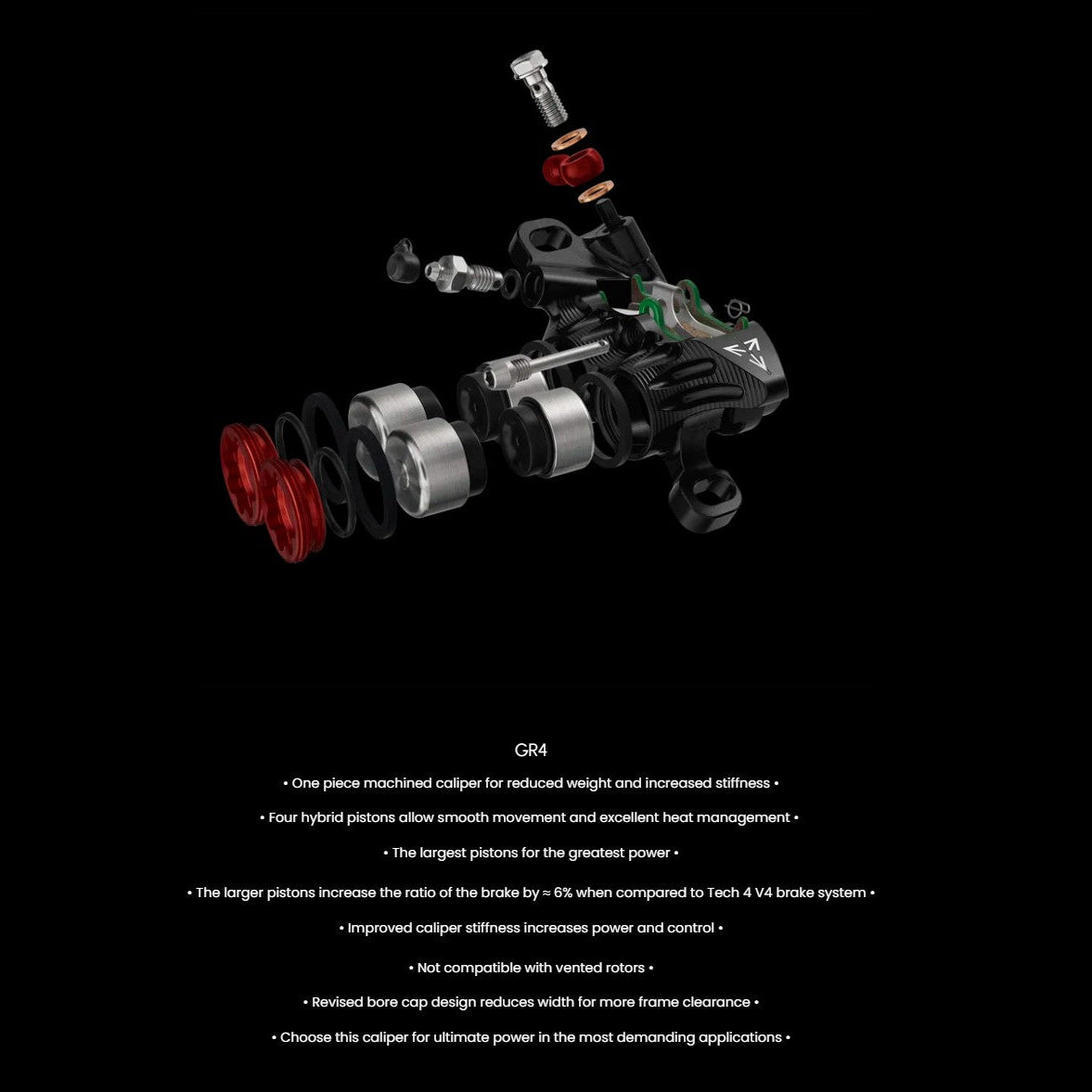 HOPE TECH 4 EVO GR4 Vorderradbremse Silber/Schwarz