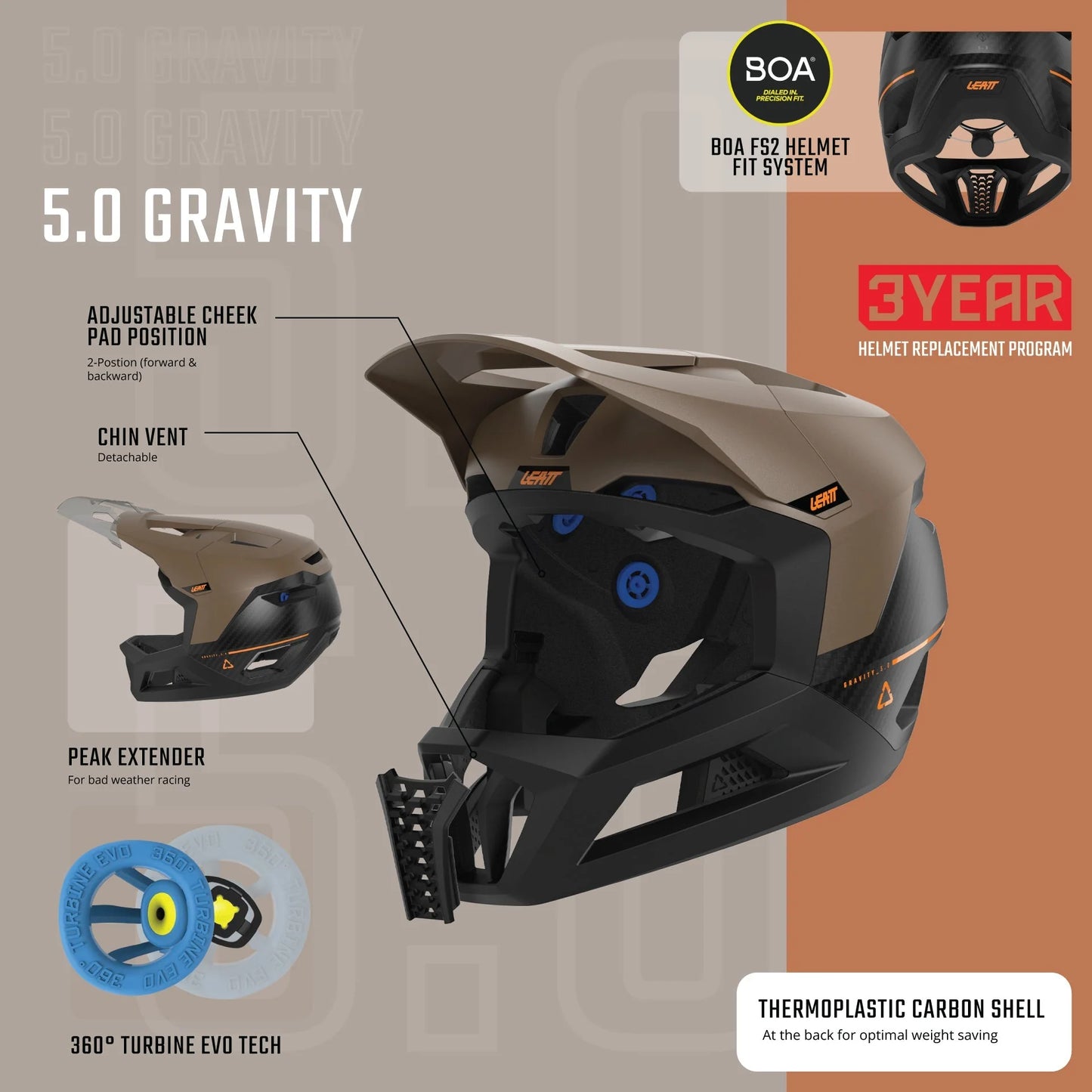 MTB-Helm LEATT GRAVITY 5.0 Blau/Weiß