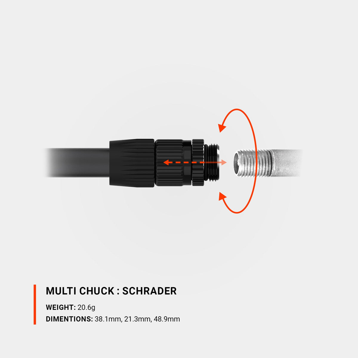 LEZYNE MULTI CHUCK Mehrventil-Pumpenkopf, Schwarz