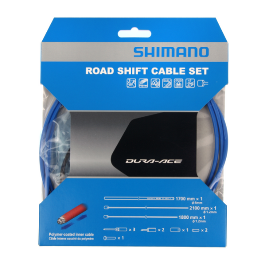 SHIMANO DURA-ACE 9000 Polymer Umwerfer Kabel- und Hüllen-Set Blau