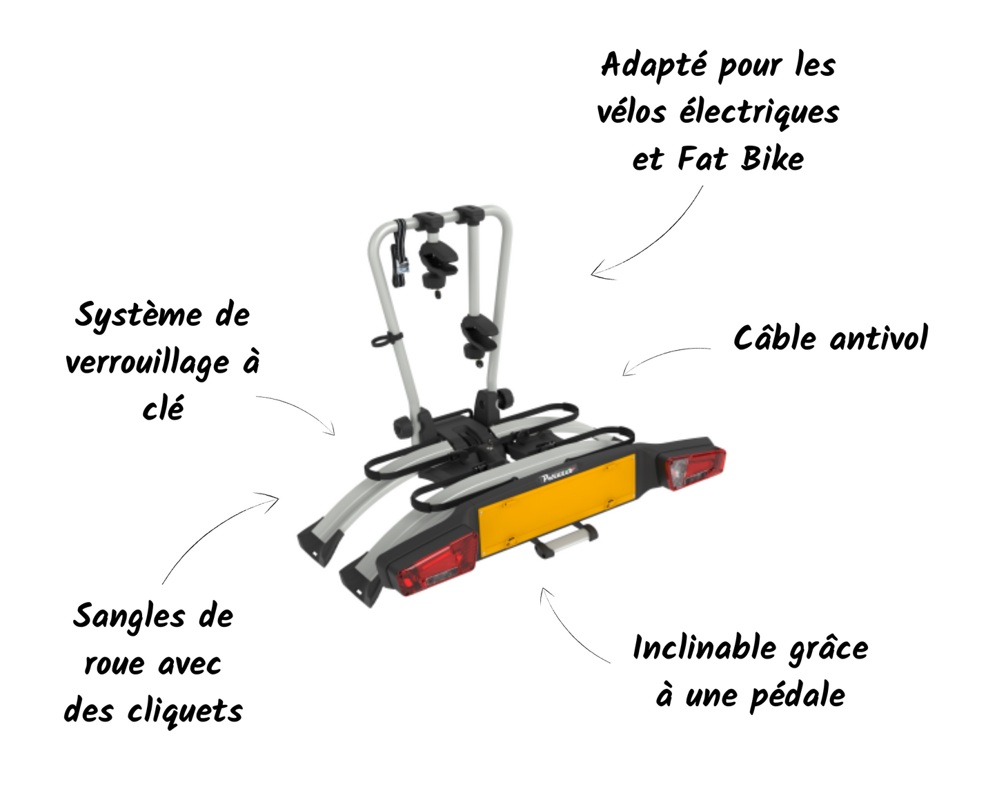 Fahrradträger PERUZZO ATLANTIS 2 Elektrofahrräder auf Anhängerkupplung