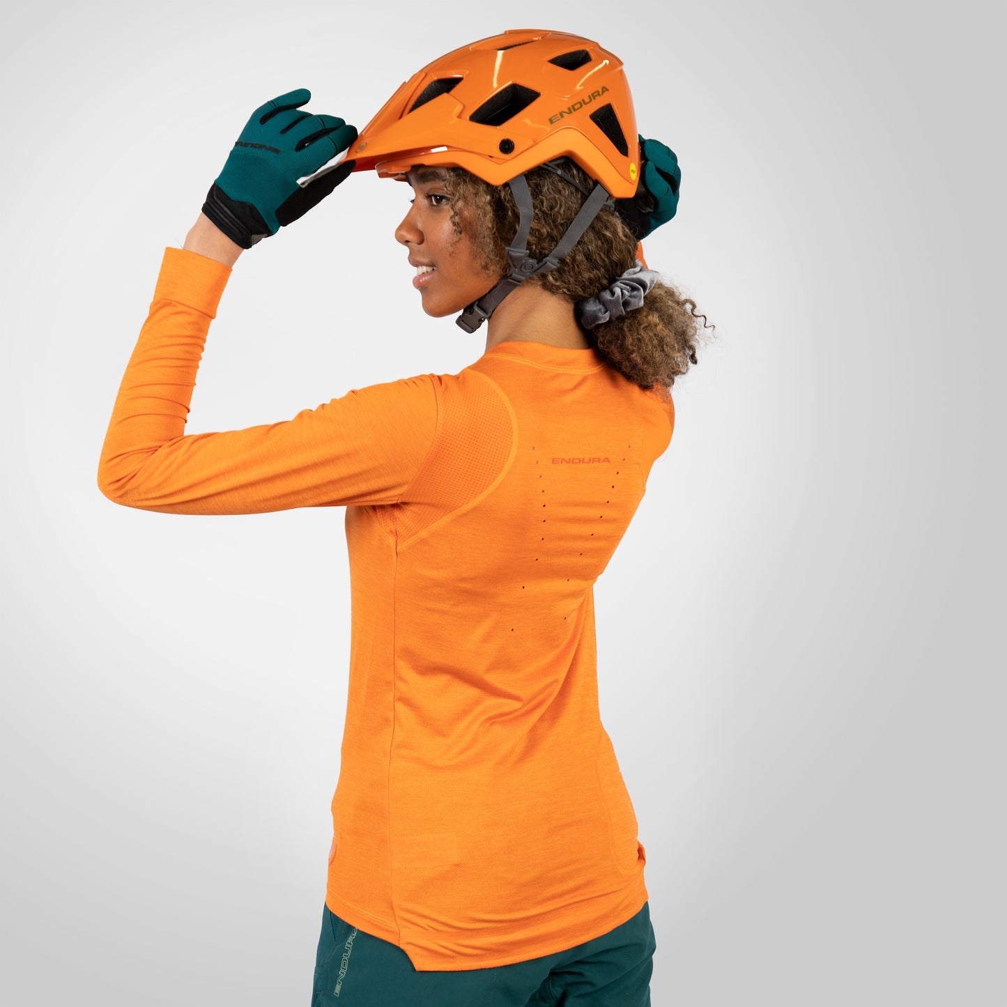 ENDURA SINGLETRACK II Damen Langarm Trikot Orange