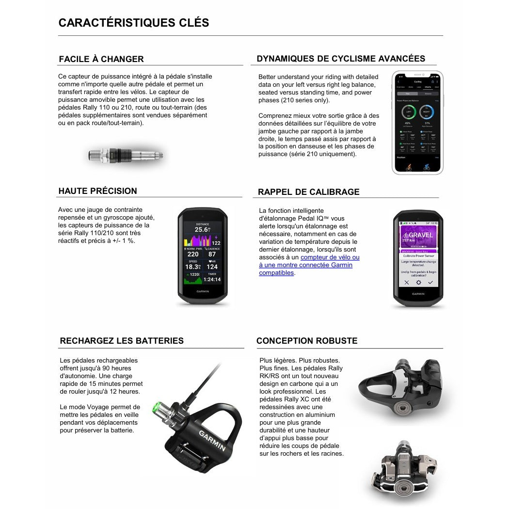 Pedale Leistungsmesser GARMIN RALLY XC 110