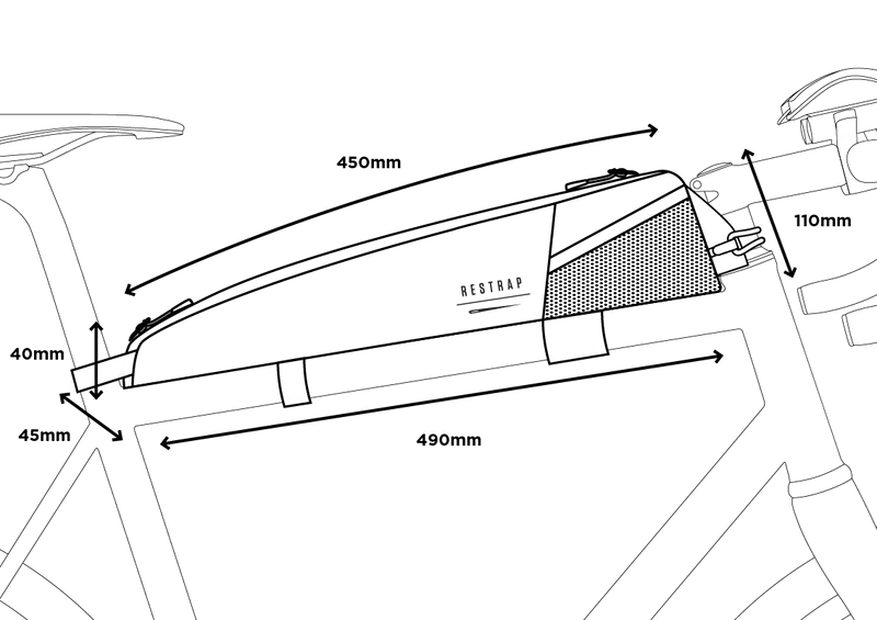 RESTRAP RACE TOP TUBE BAG LONG 2 L Rahmen Tasche Schwarz