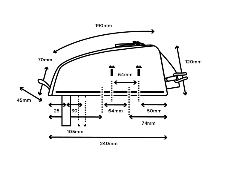 RESTRAP RACE TOP TUBE BAG SHORT 1.2 L Rahmen Tasche Schwarz