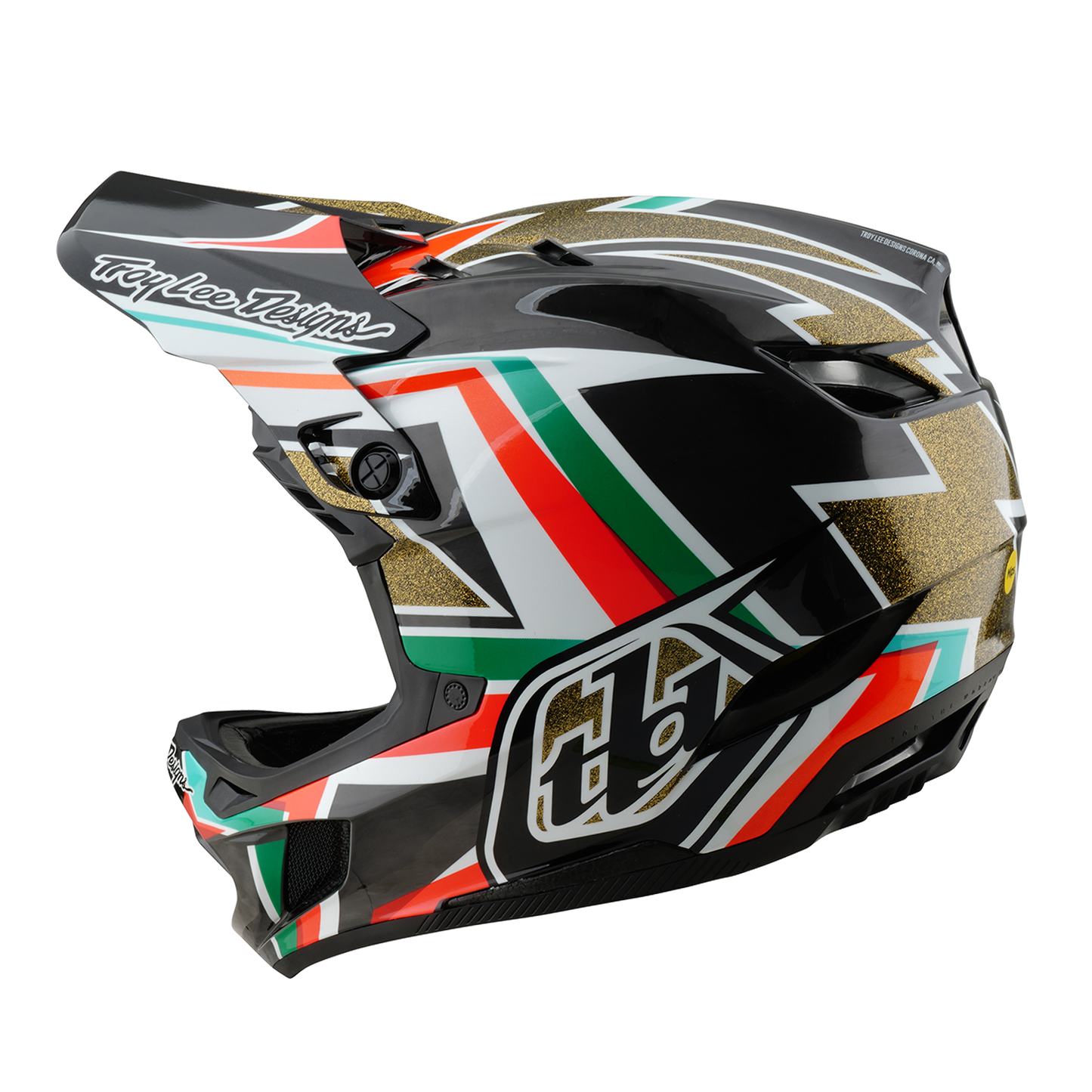 Mountainbike-Helm Troy Lee Designs D4 CARBON MIPS FRAMES Schwarz/Gold