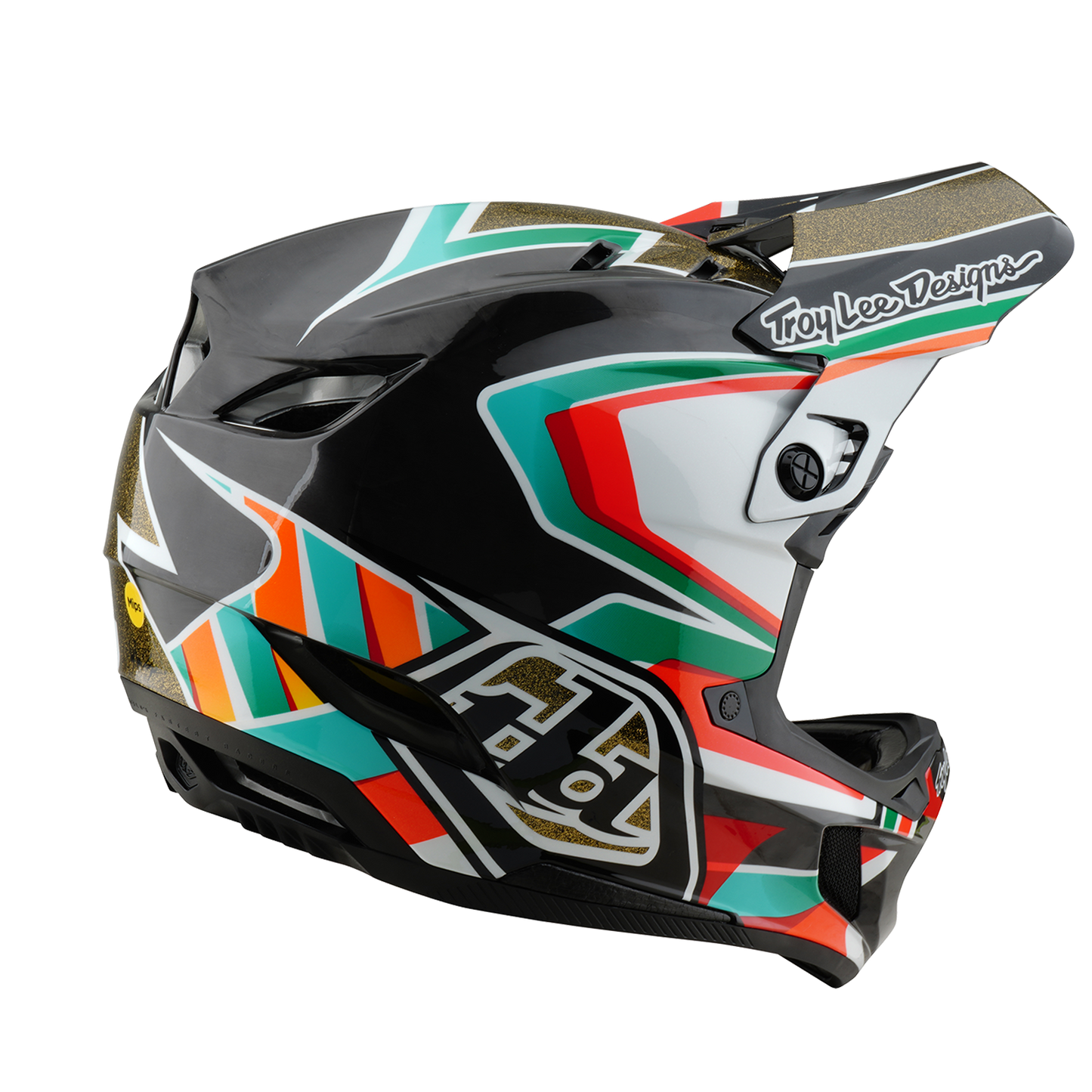 Mountainbike-Helm Troy Lee Designs D4 CARBON MIPS FRAMES Schwarz/Gold