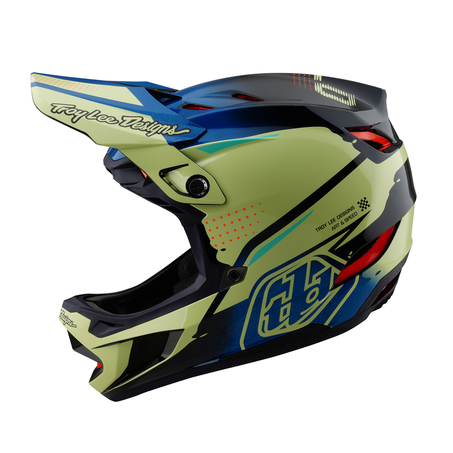 MTB-Helm Troy Lee Designs D4 CARBON MIPS Drip Gelb