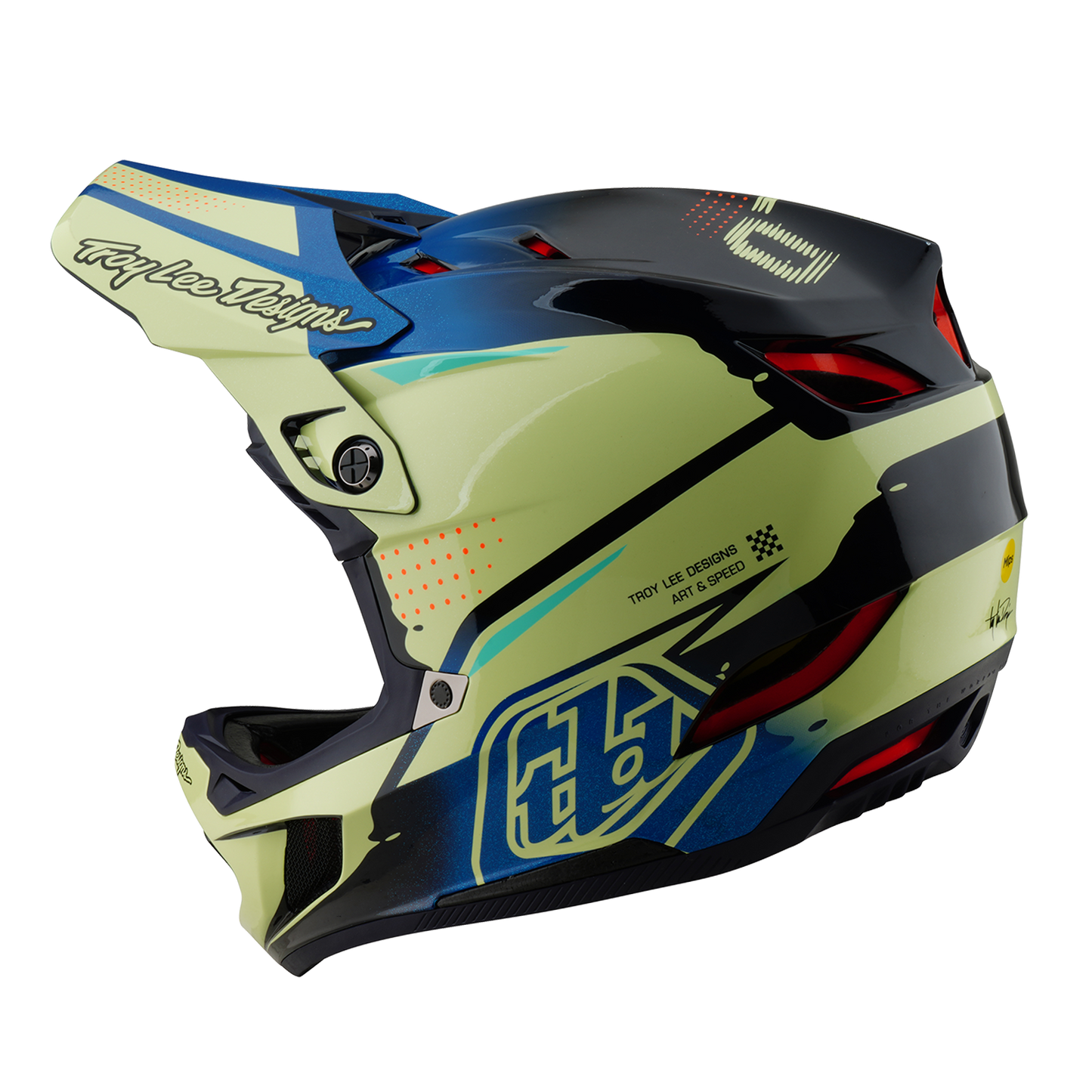MTB-Helm Troy Lee Designs D4 CARBON MIPS Drip Gelb