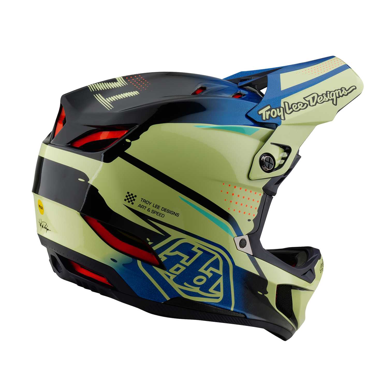 MTB-Helm Troy Lee Designs D4 CARBON MIPS Drip Gelb