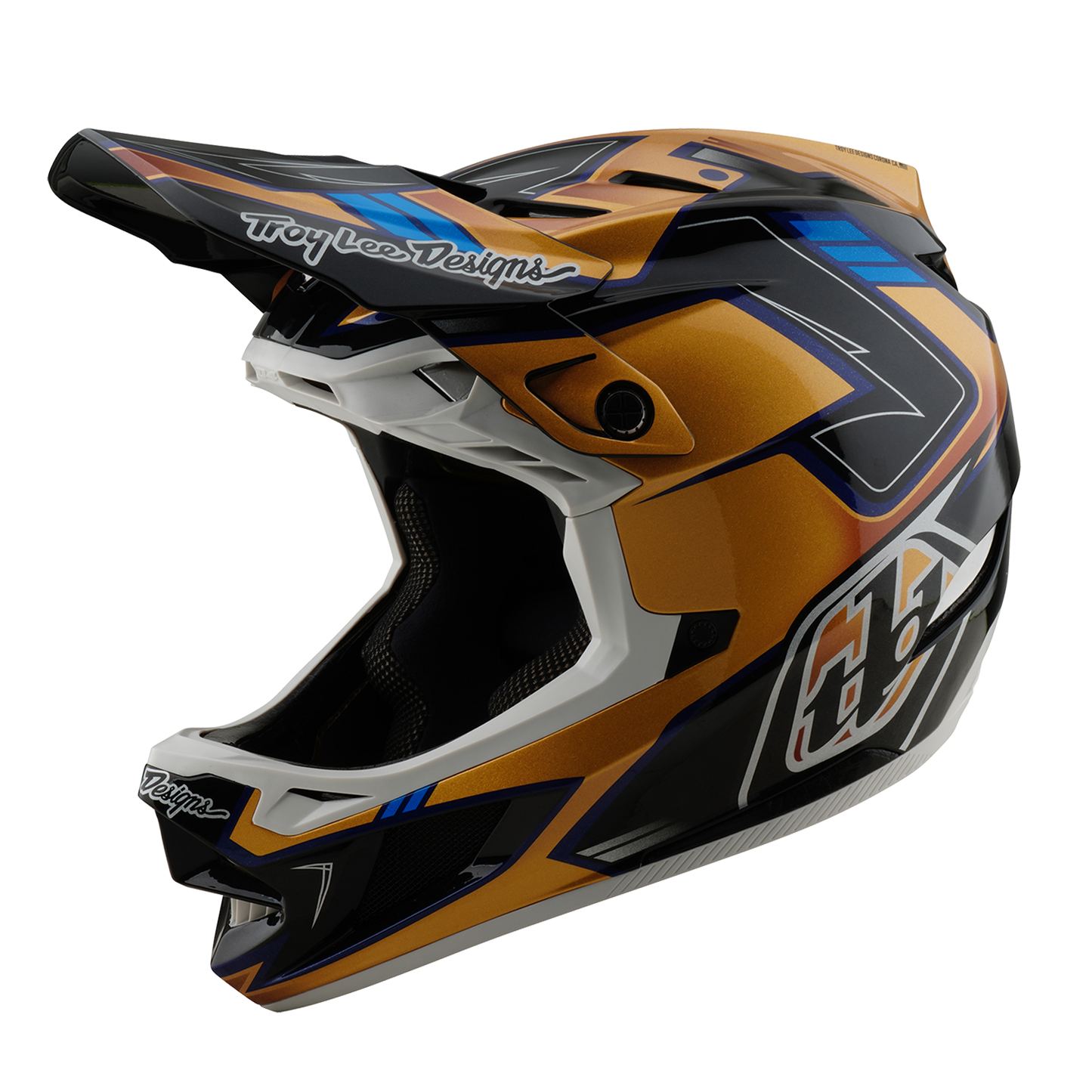 MTB-Helm Troy Lee Designs D4 COMPOSITE MIPS ROYALTY Schwarz/Gold