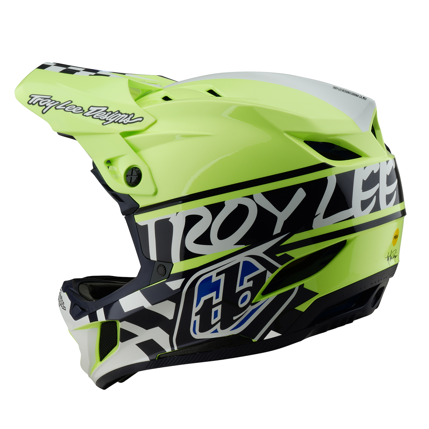 MTB-Helm Troy Lee Designs D4 POLYACRYLITE MIPS FIFTY 50 Blau/Gelb